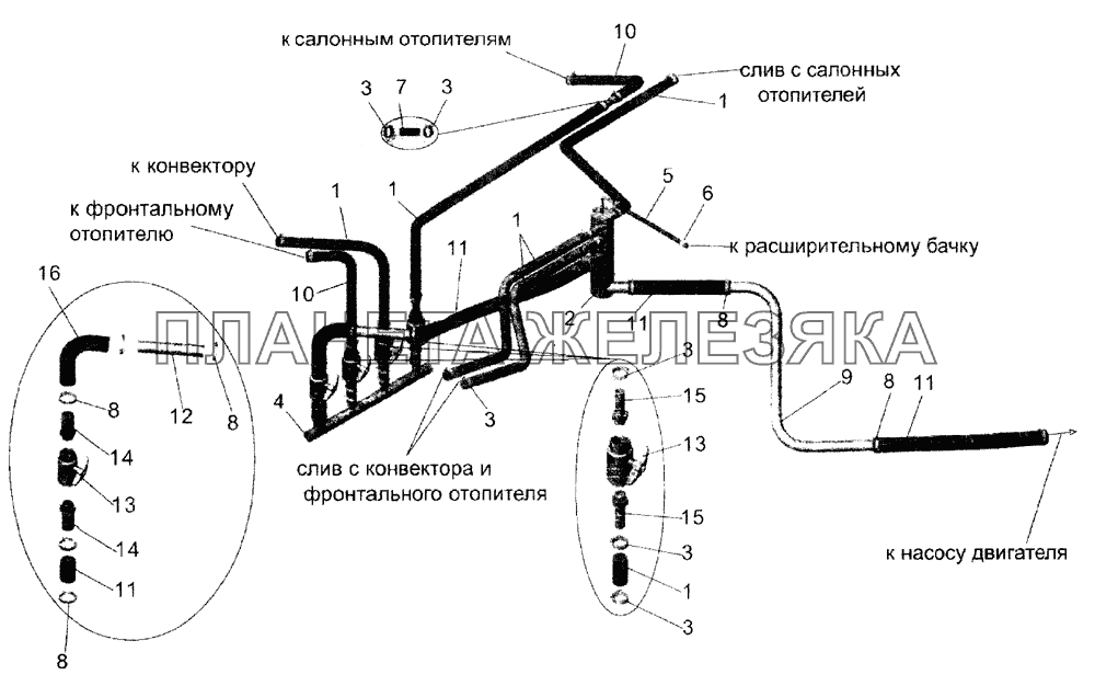 Установка системы топления в моторном отсеке МАЗ-103 (2005)